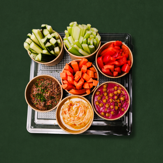 Trio de trempettes pain pita et crudités